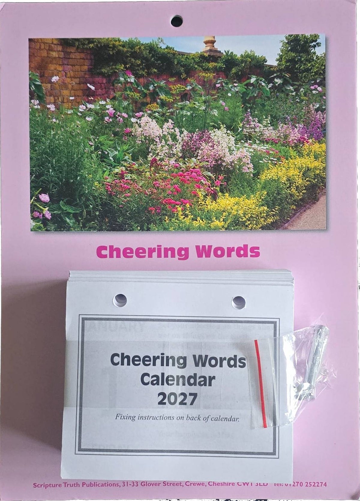 Cheering Words Calendar Block and back board